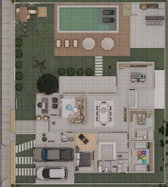 Projeto e Custos | Casa com piscina 20x24