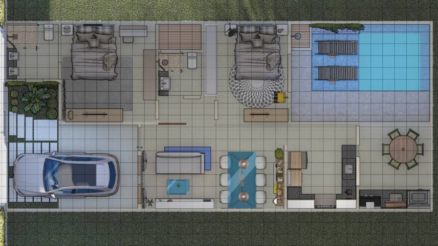 Projeto e Custos | Casa - terreno - 8x18